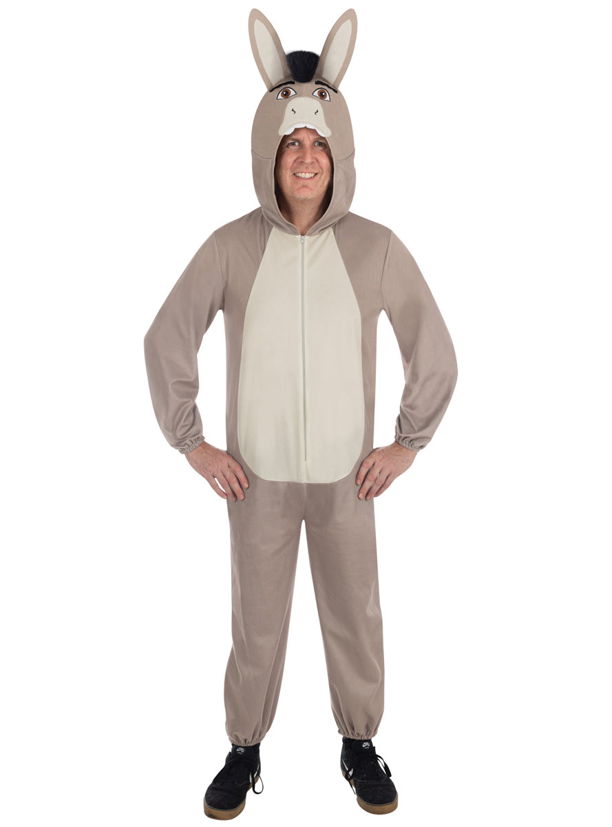 Donkey Adults Shrek Character Costume Onesie - Mens Image