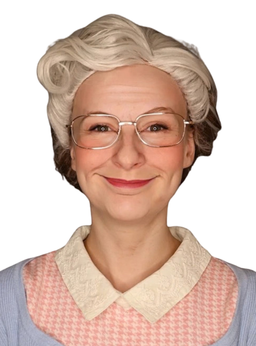 Doubtfire Adults Grey Old Lady Costume Wig