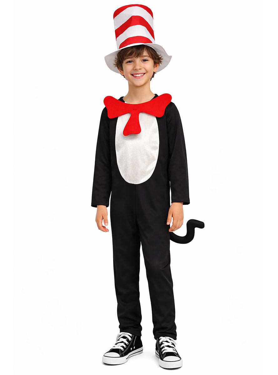 Dr Suess Licensed Toddlers Cat In The Hat Costume Jumpsuit - Main Image