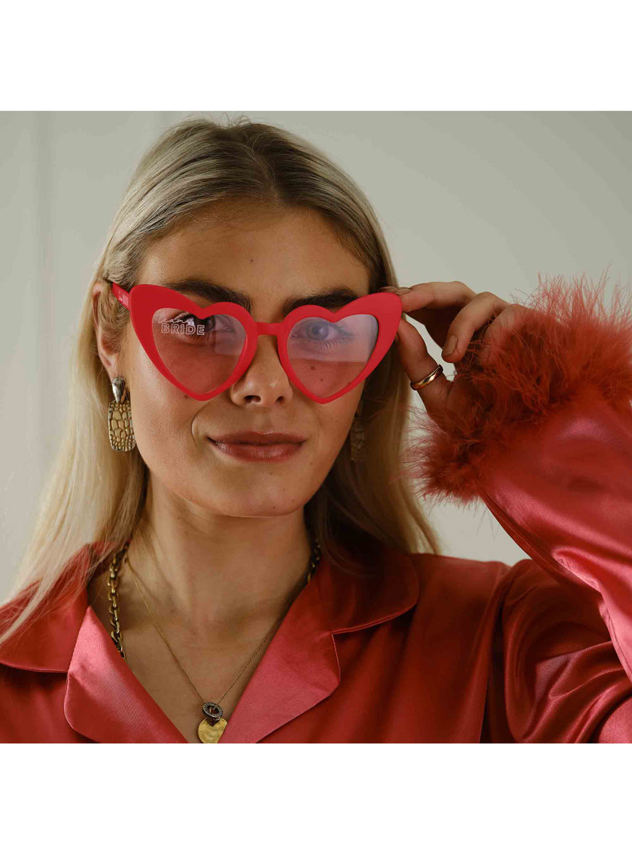 Drunk in Love Red Team Bride Hens Night Sunglasses – Lifestyle Image 1