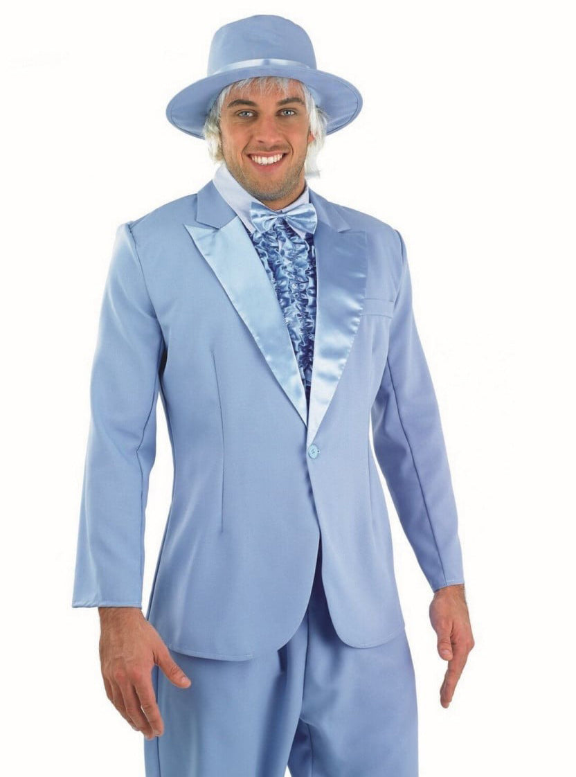 1990s Mens Dumb Blue Plus Size Costume Suit