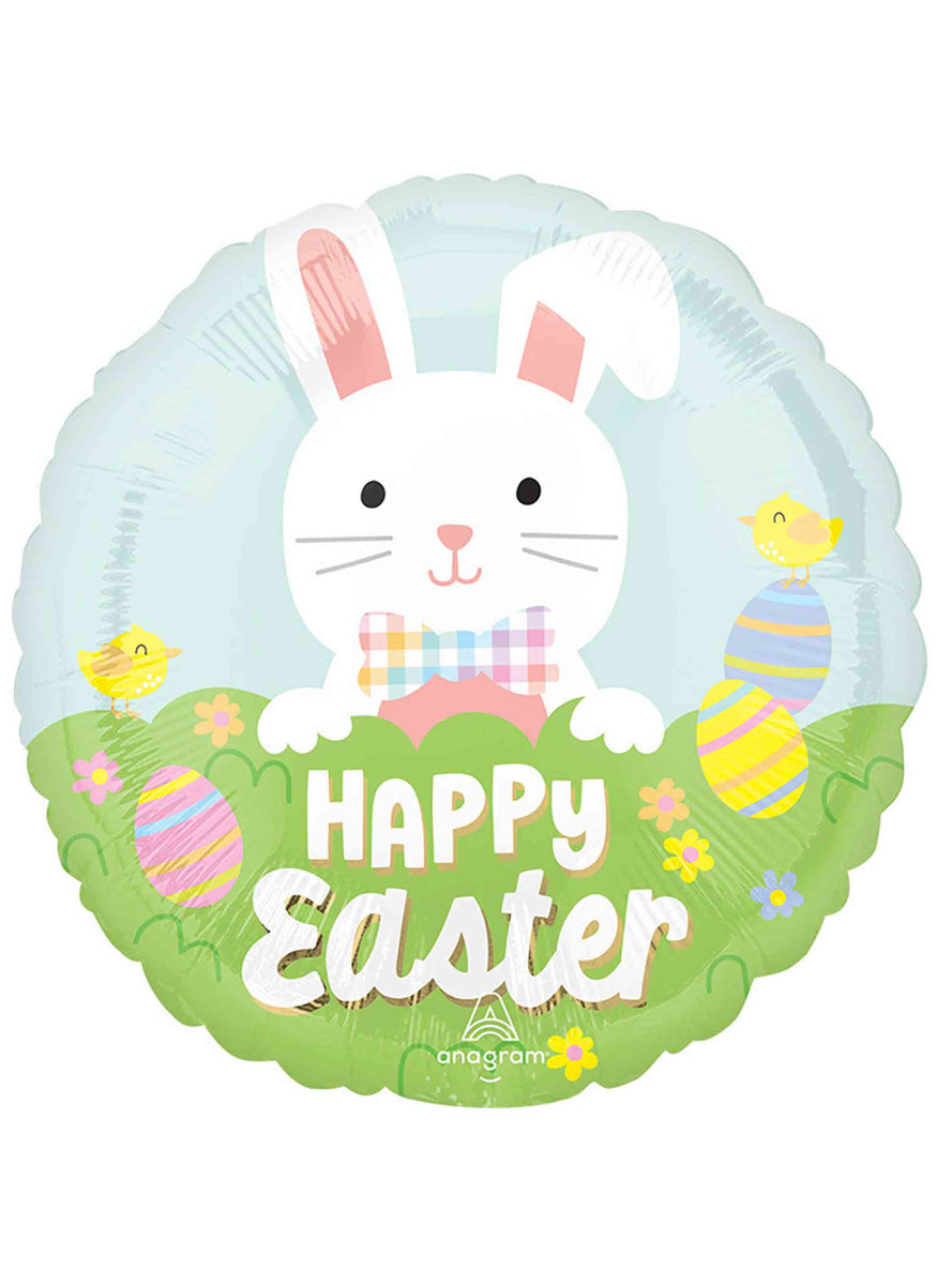 Easter Bunny Bliss 45cm Round Foil Balloon - Main Image