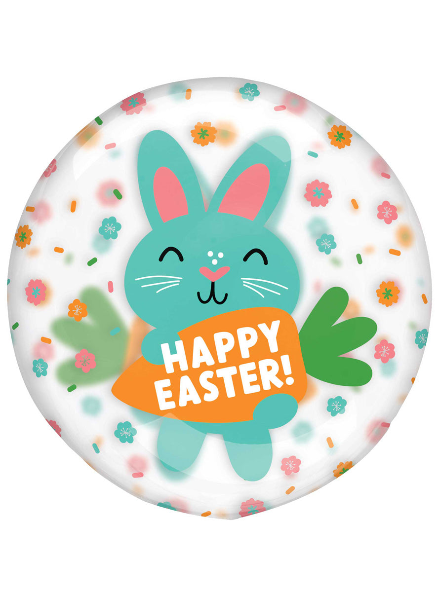 Easter Cute Bunnies 50cm Round Clearz Balloon - Main Image