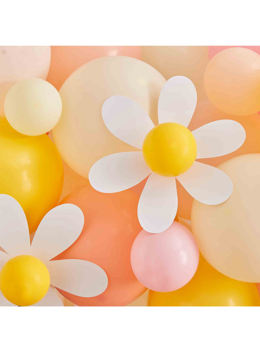 Eggciting Easter 70 Piece Pastel Balloon Arch with Daisies – Close Image