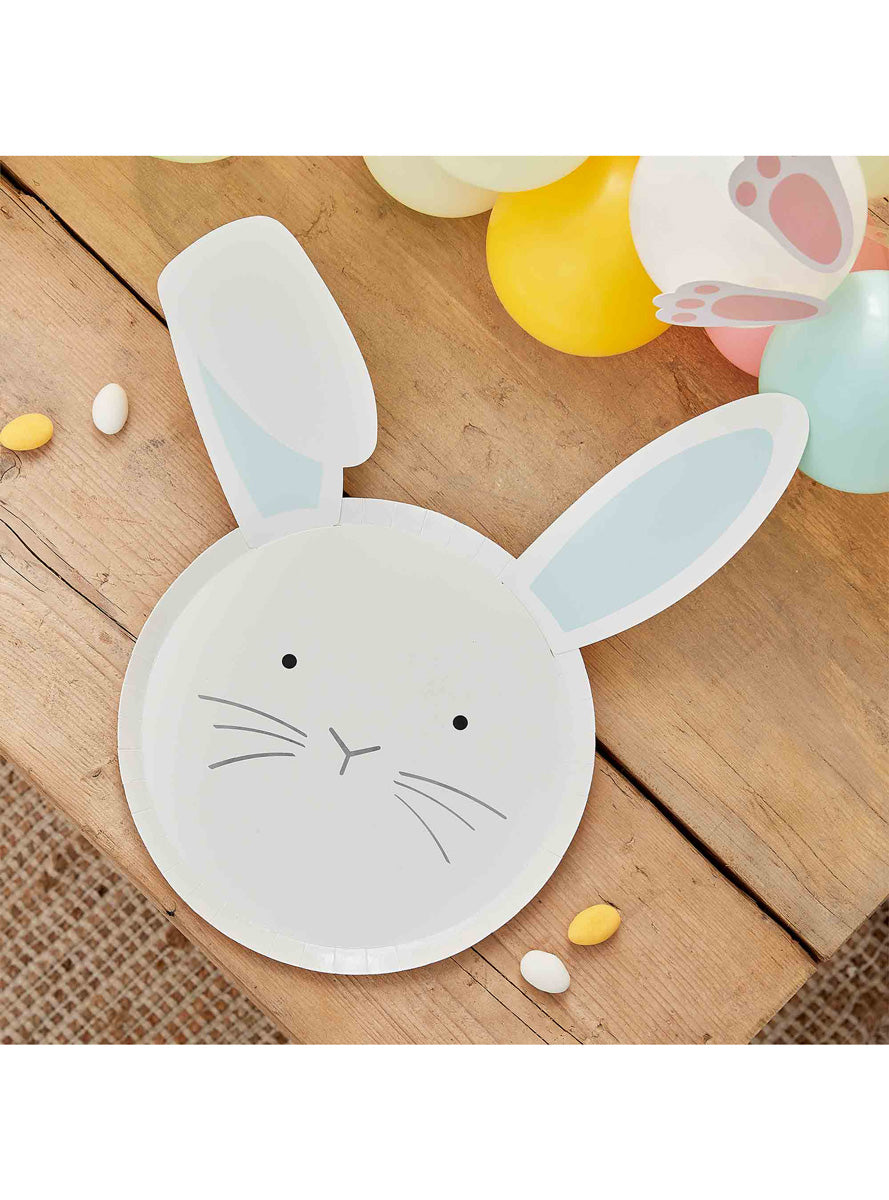 Eggciting Easter 8 Pack Bunny Shaped Paper Plates – Lifestyle Image 2