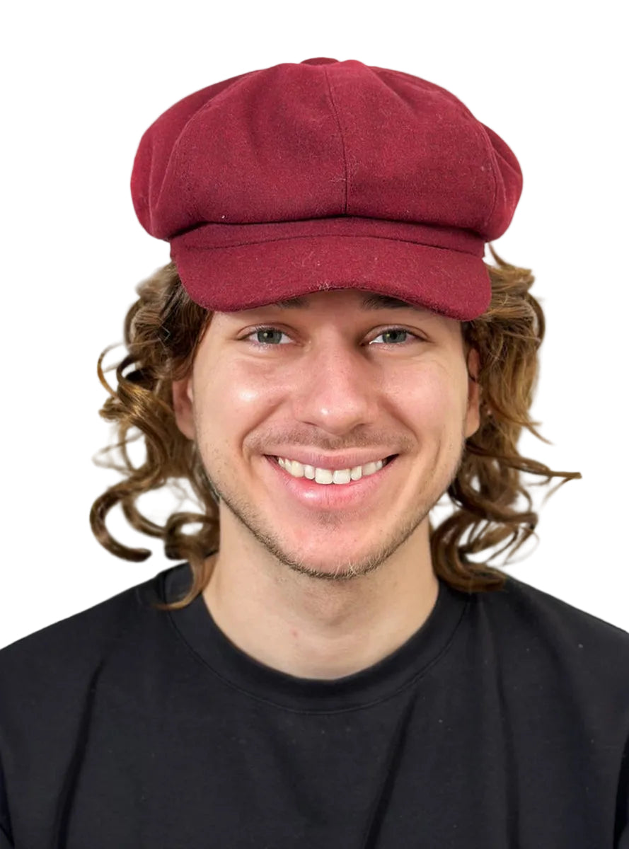 Electric Rocker Mens Curly Brown Costume Wig with Cap - Main Image