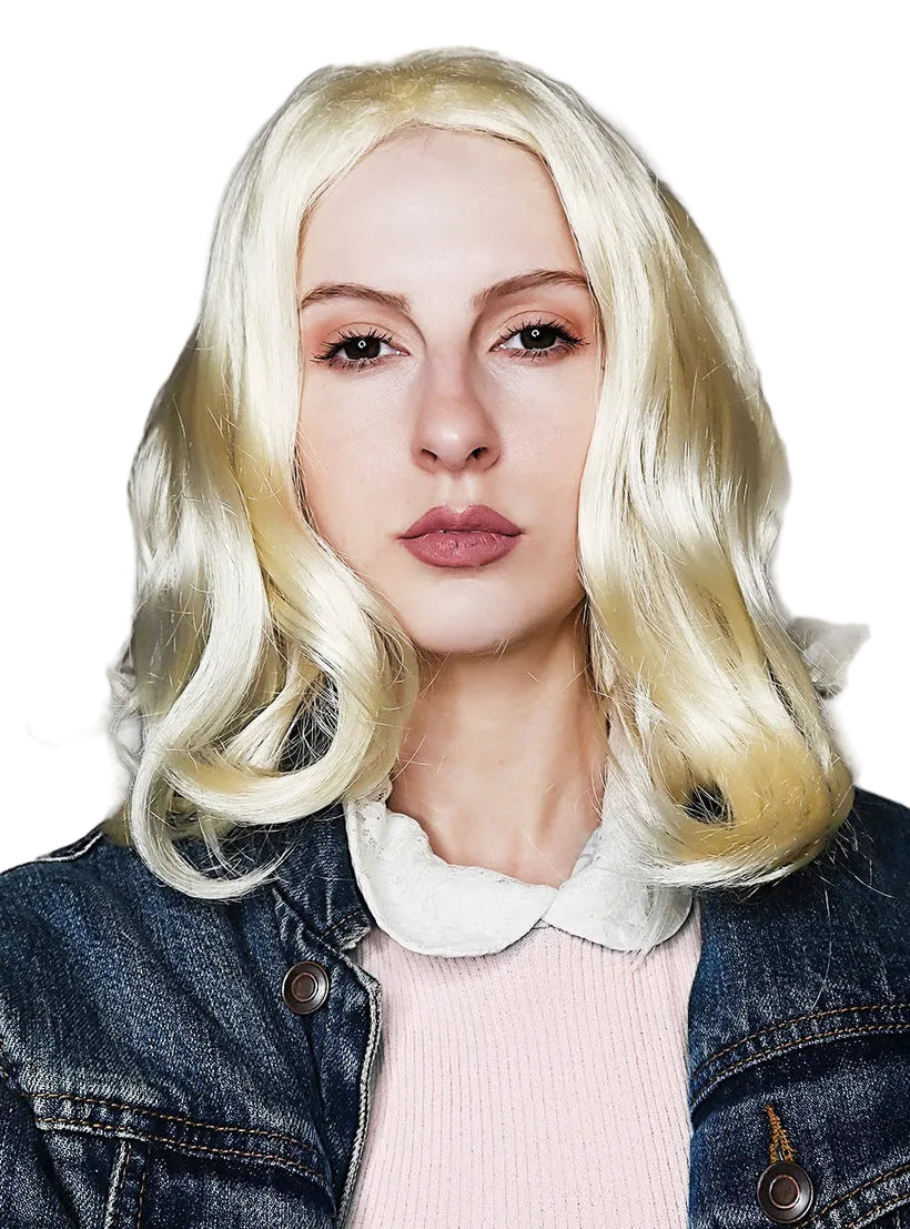 Eleven Womens Short Blonde Wavy Costume Wig - Alternative Image 3