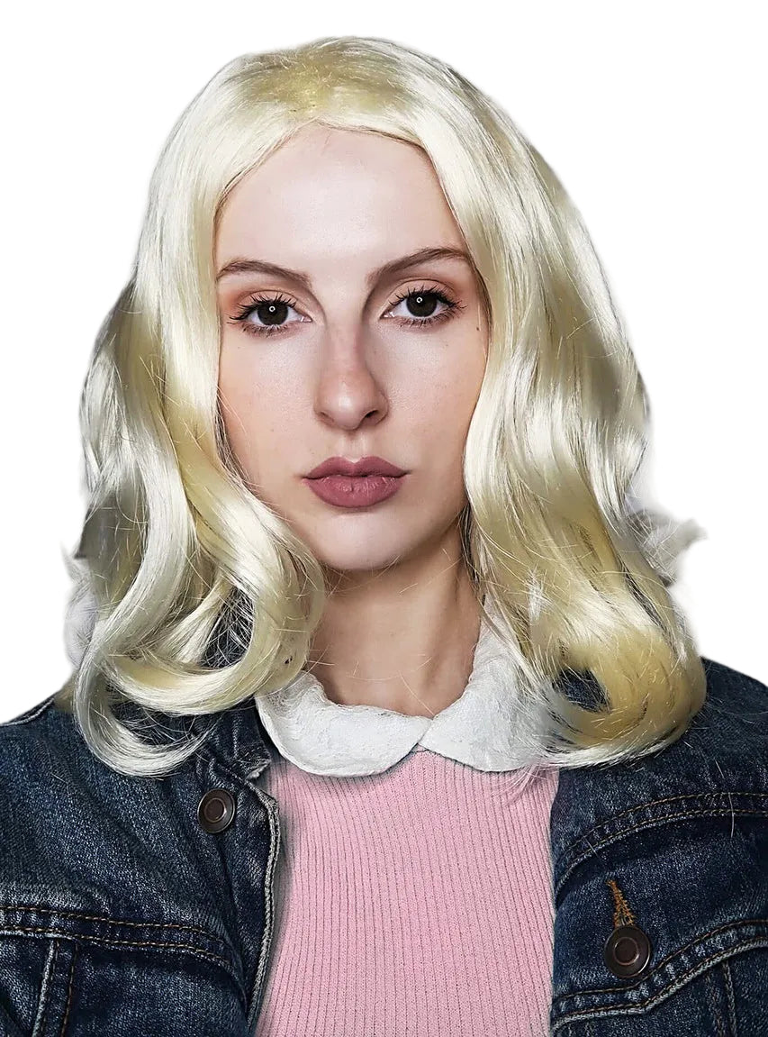 Eleven Womens Short Blonde Wavy Costume Wig - Main Image