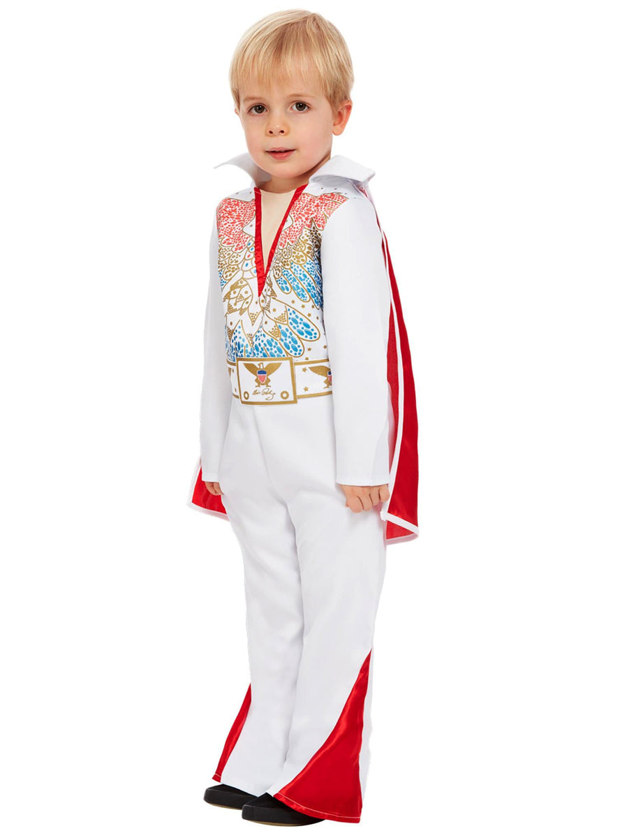 Boys Toddler white eagle elvis suit costume - Side image