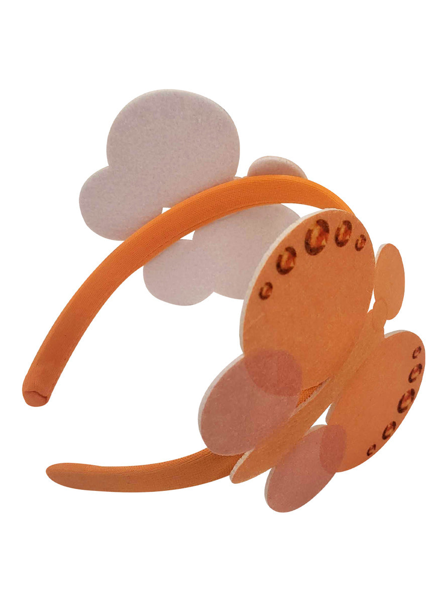Girls Emma Memma Orange Butterfly Headband And Wristbands Costume Accessory Set - Headband Image
