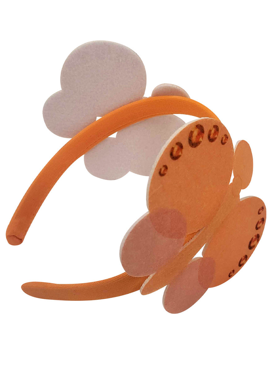 Girls Emma Memma Orange Butterfly Costume Headband - Alternative Image