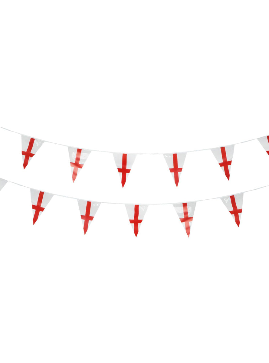 Hanging English Flag Bunting Decoration - Main Image