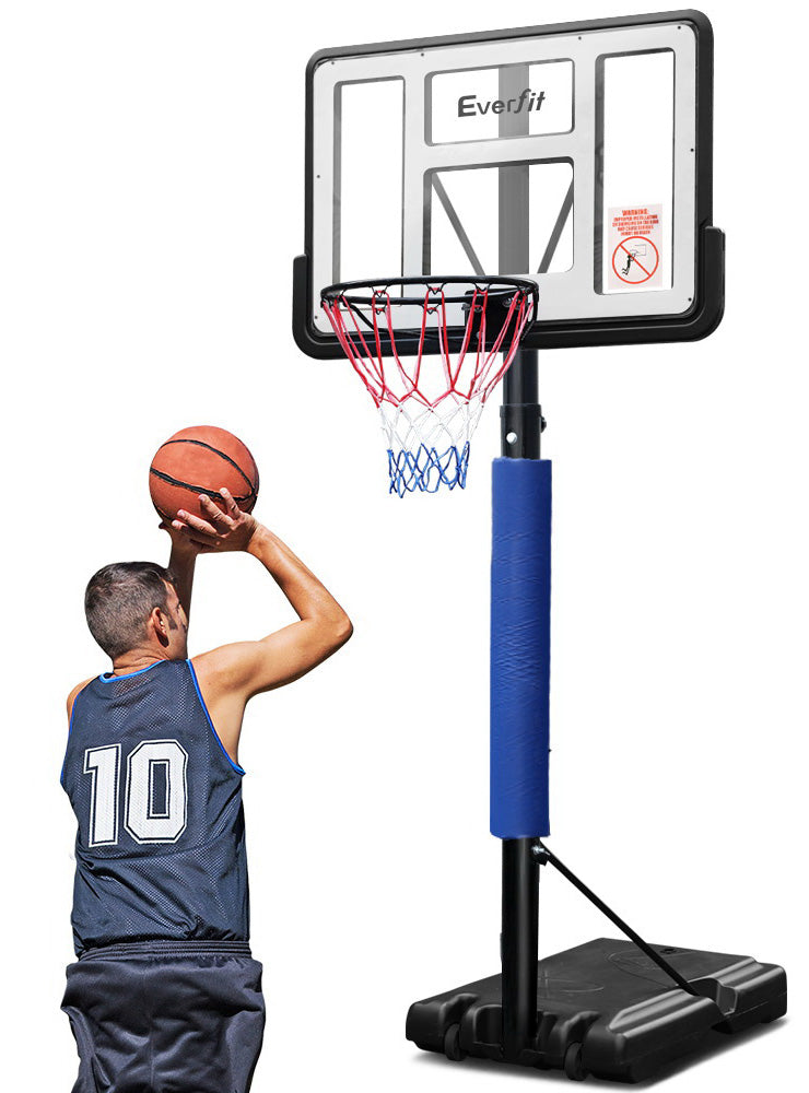 Everfit 305cm Pro Basketball Hoop With Adjustable Stand And Blue Details And Padding Alternate Image 2