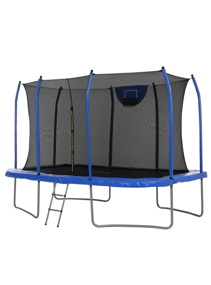 Everfit 12 Foot Blue Rectangle Trampoline With Basketball Net And Safety Net Main Image