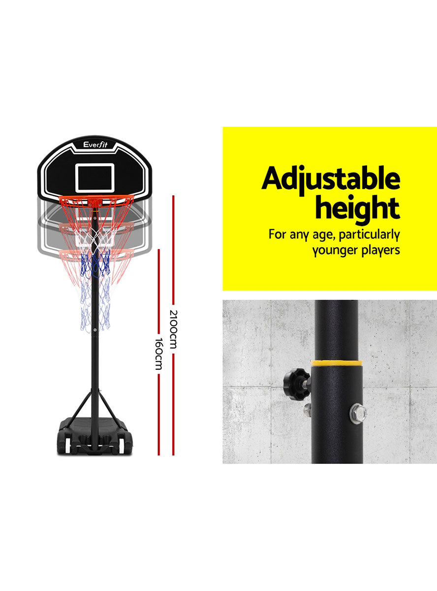 Everfit 210cm Pro Basketball Hoop With Adjustable Stand Round Backboard And Red And Black Details Info Image 5