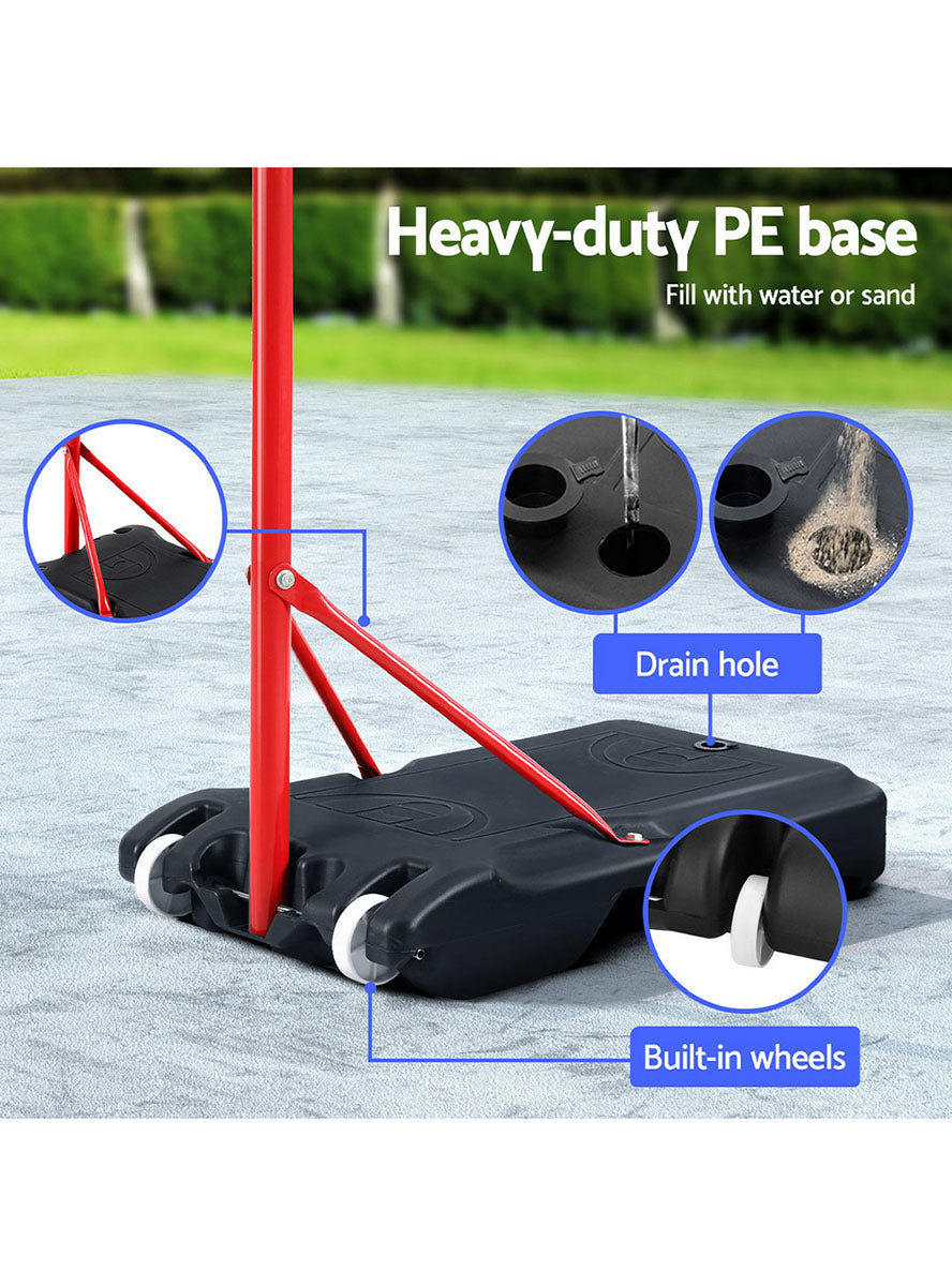 Everfit 305cm Basic Red Basketball Hoop On Stand Info Image 3