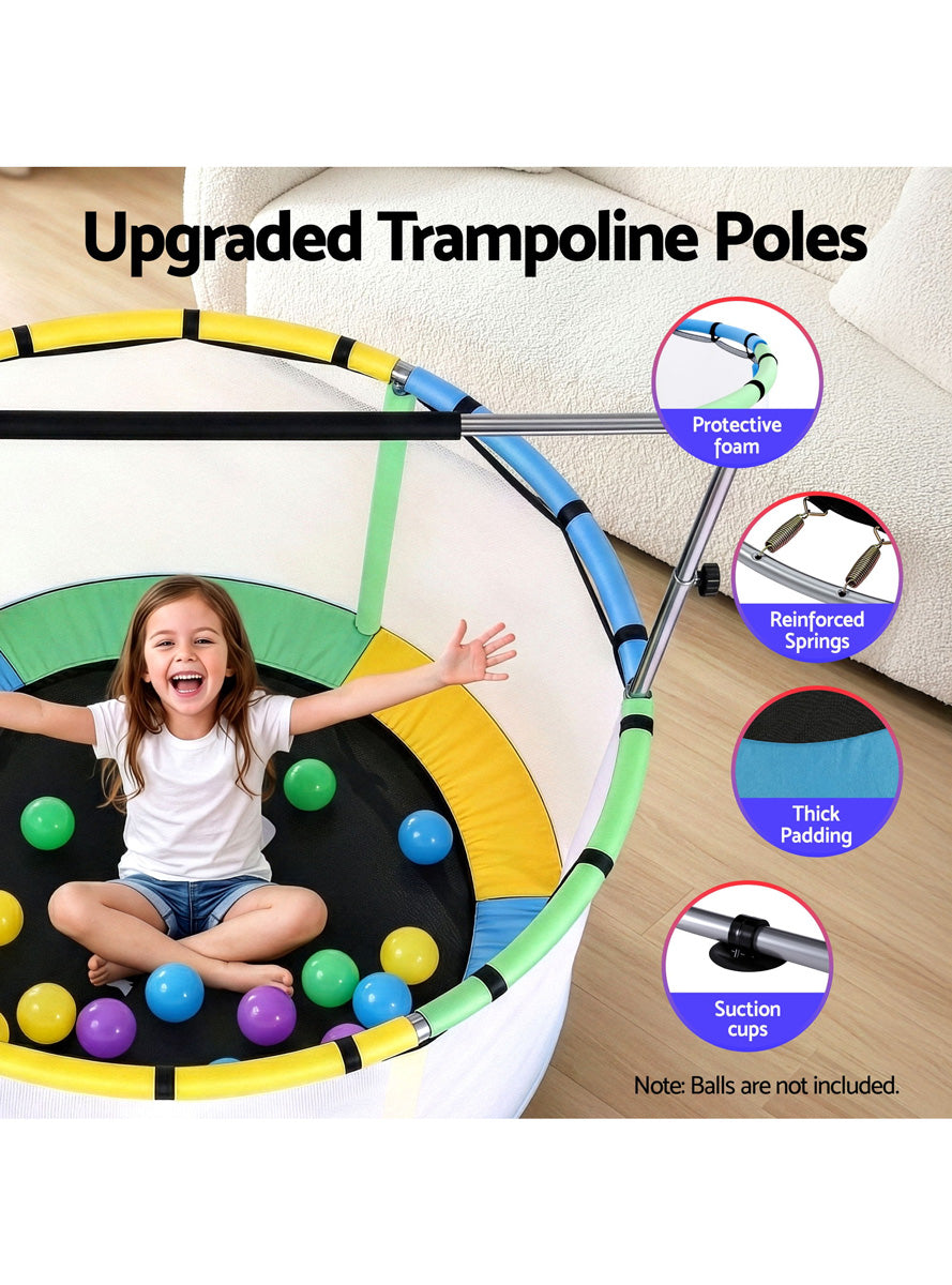 Everfit 4ft Kids Mini Trampoline With Gymnastics Bar Boxing Bag And Basketball Hoop Info Image 4
