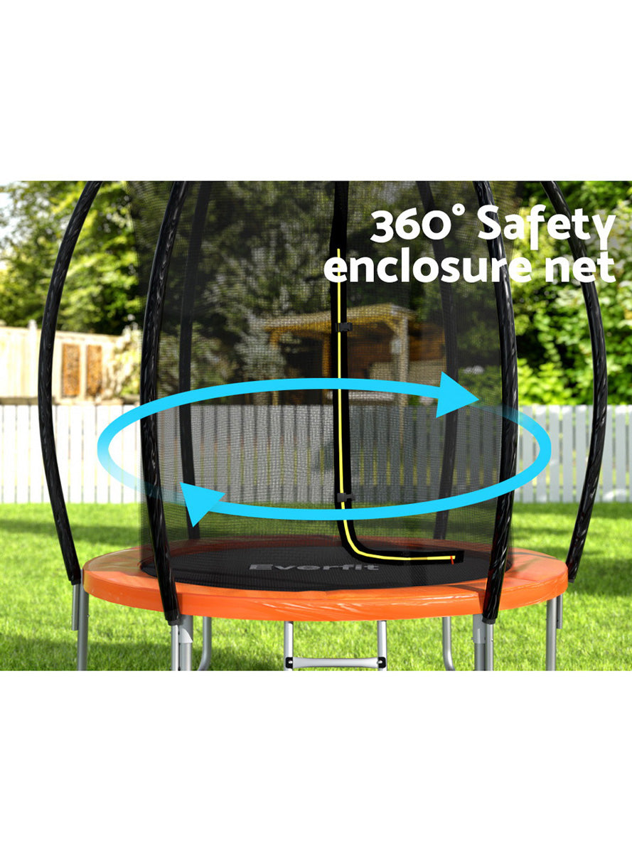 Everfit 6 Foot Orange Round Trampokine With Safety Net Info Image 1