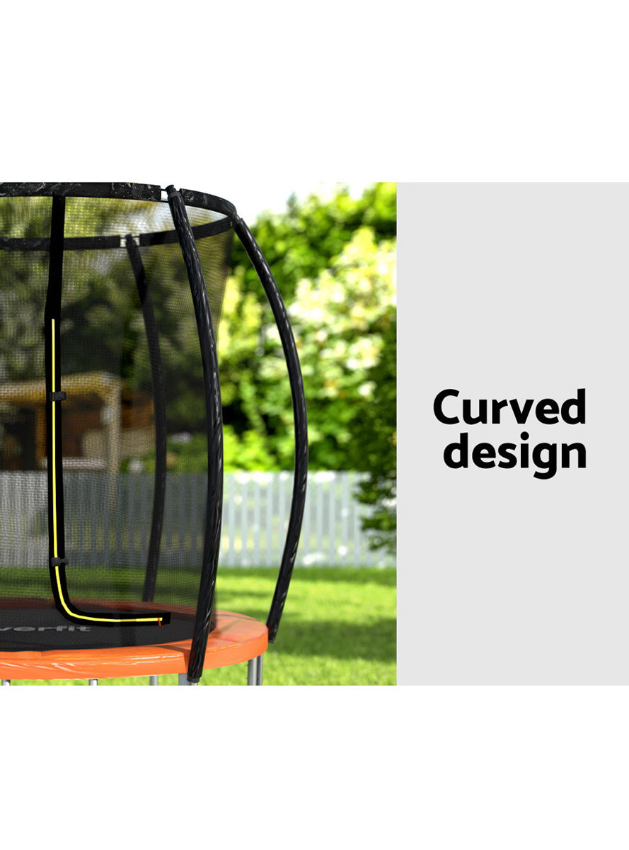 Everfit 6 Foot Orange Round Trampokine With Safety Net Info Image 2