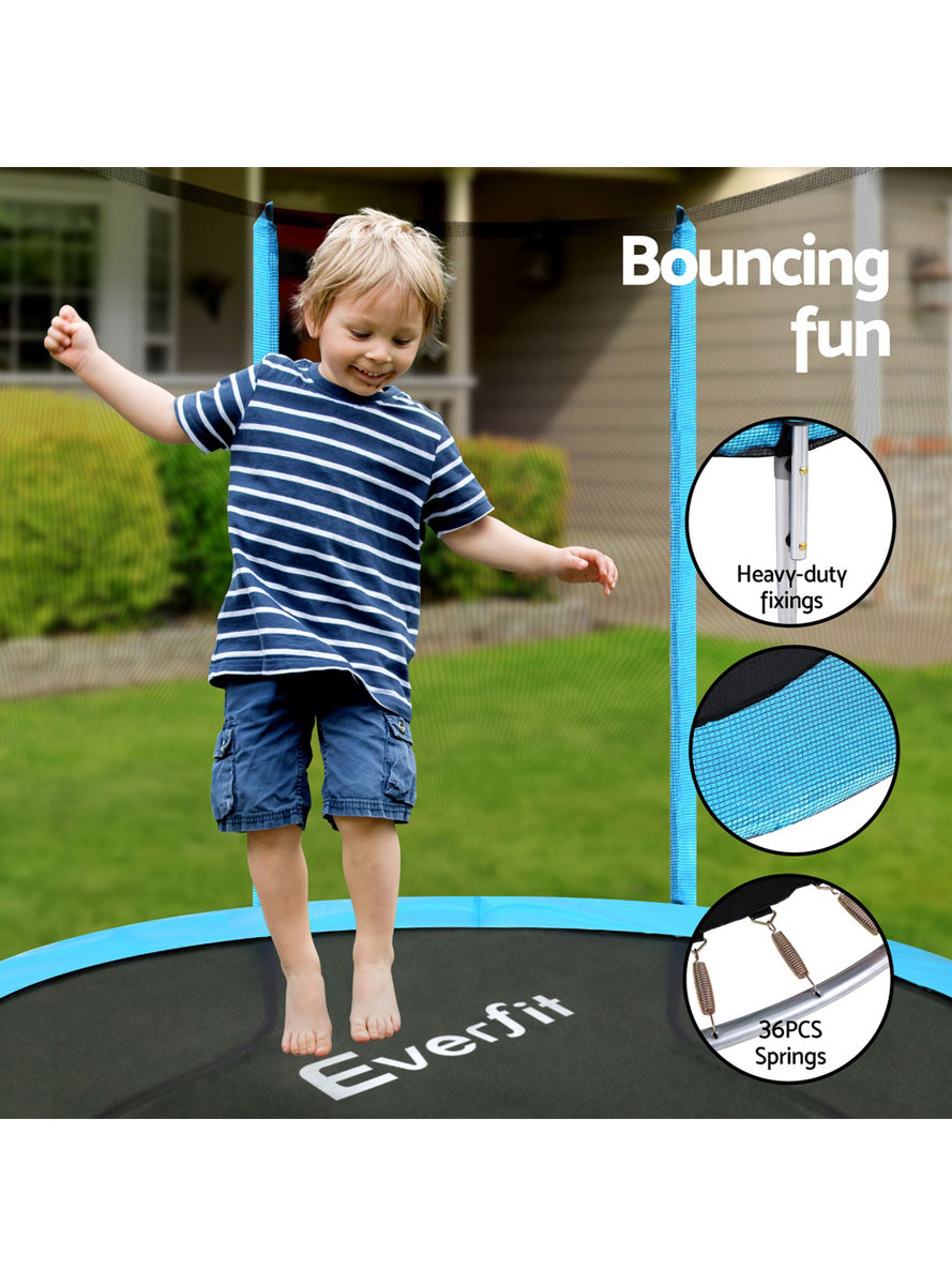 Everfit 6 Foot Round Blue Trampoline With Safety Net Info Image 2