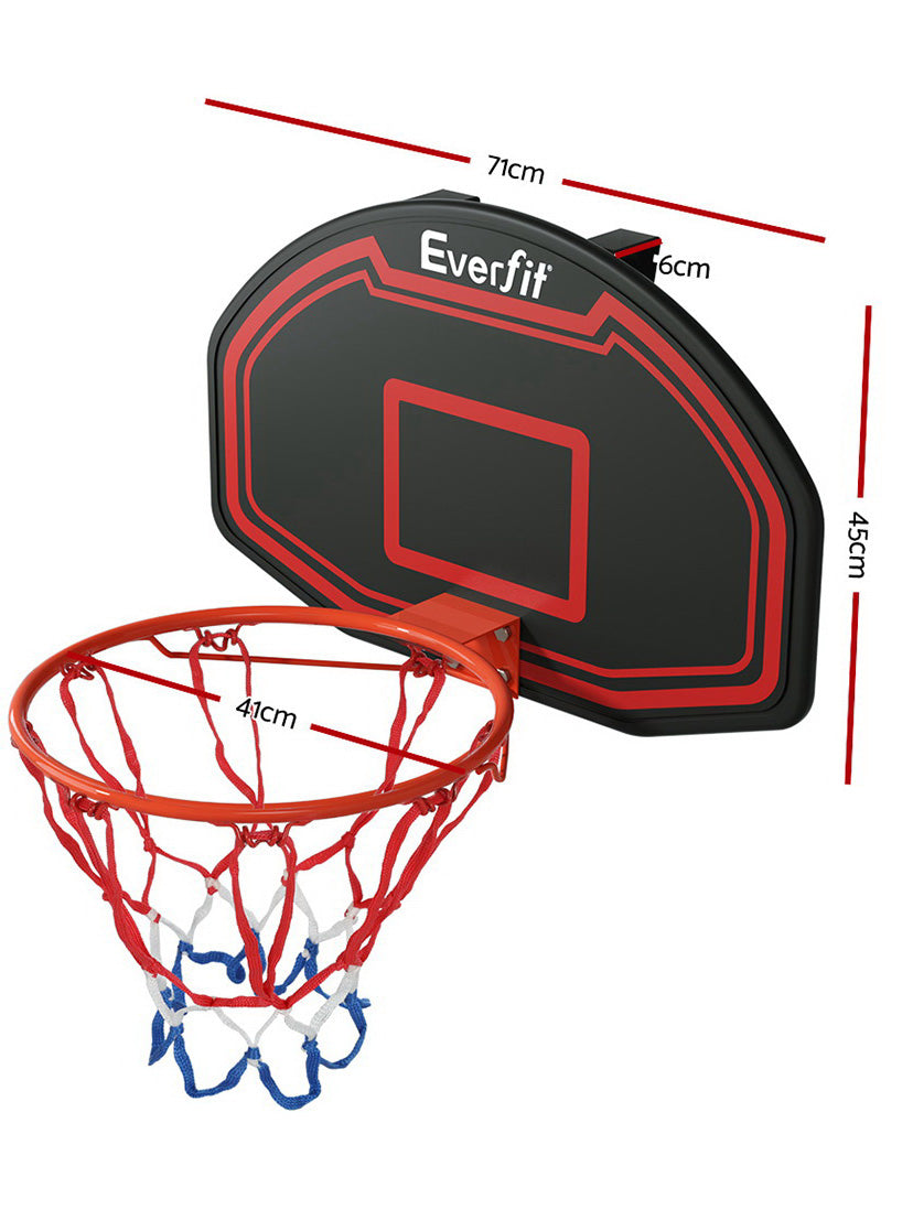 Everfit Wall Or Door Mounted Red And Black Basketball Hoop Dimensions Image
