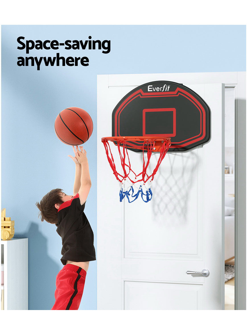 Everfit Wall Or Door Mounted Red And Black Basketball Hoop Info Image 2
