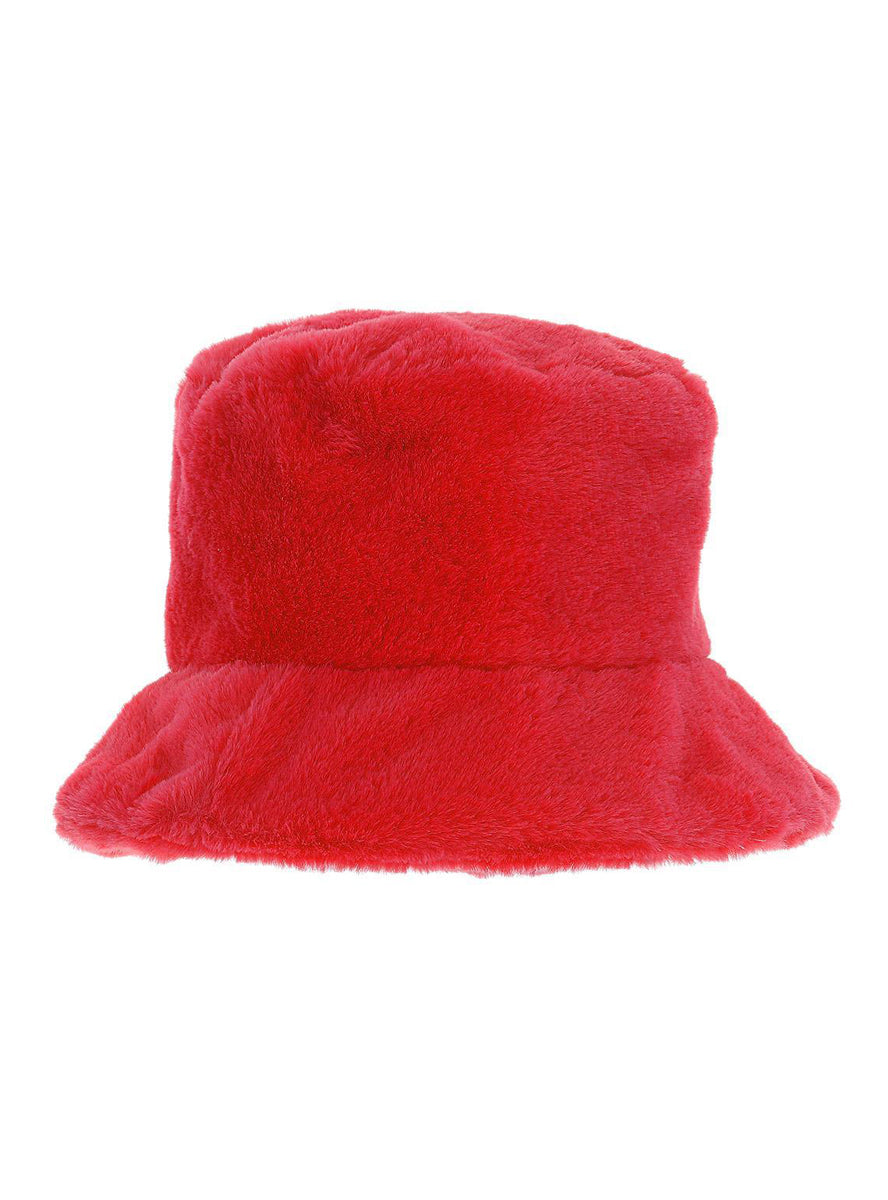 Mens 1990s furry bright red costume bucket hat - Alternative image