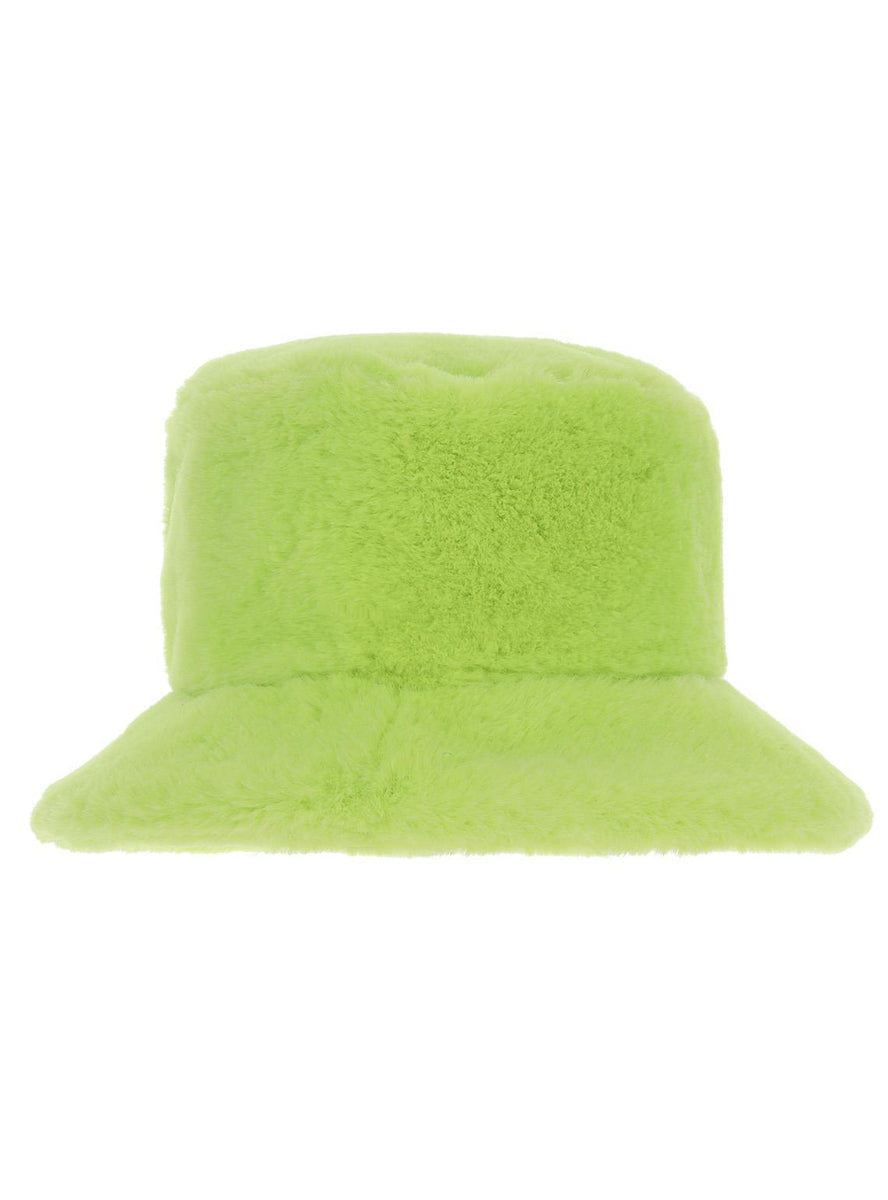 Womens 1990s furry bright green costume bucket hat - Alternative image