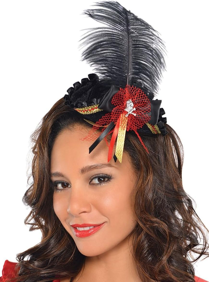 Mini Pirate Hat with Feathers - Main Image