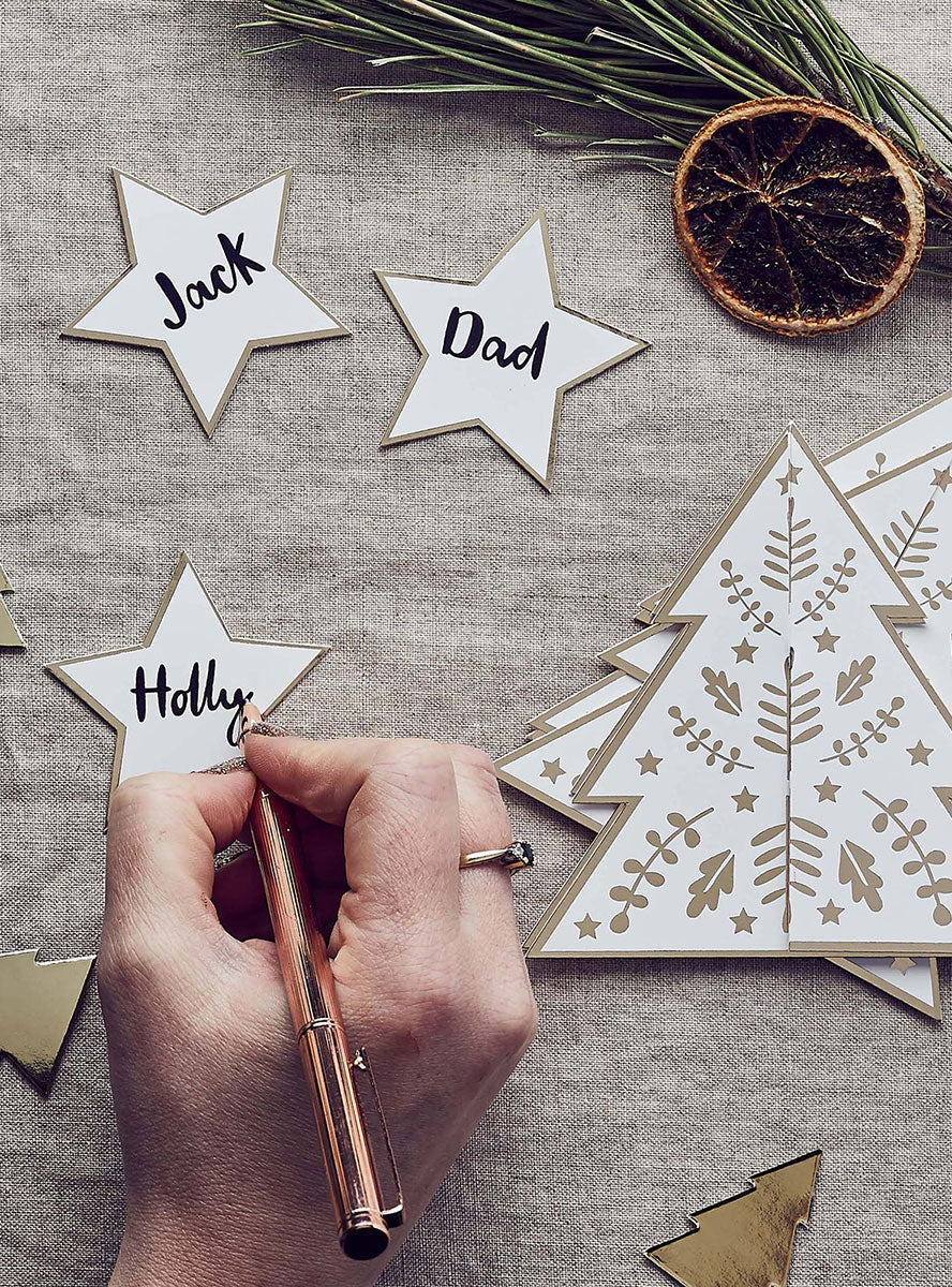 Christmas Tree Place Cards 10 Pack - Lifestyle Image