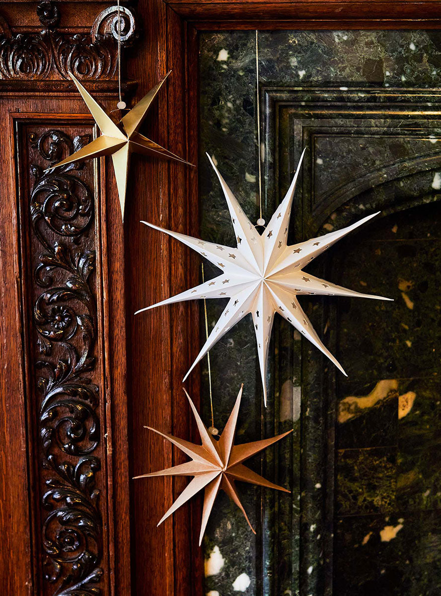 Hanging Christmas Star Decorations 3 Pack - Lifestyle Image