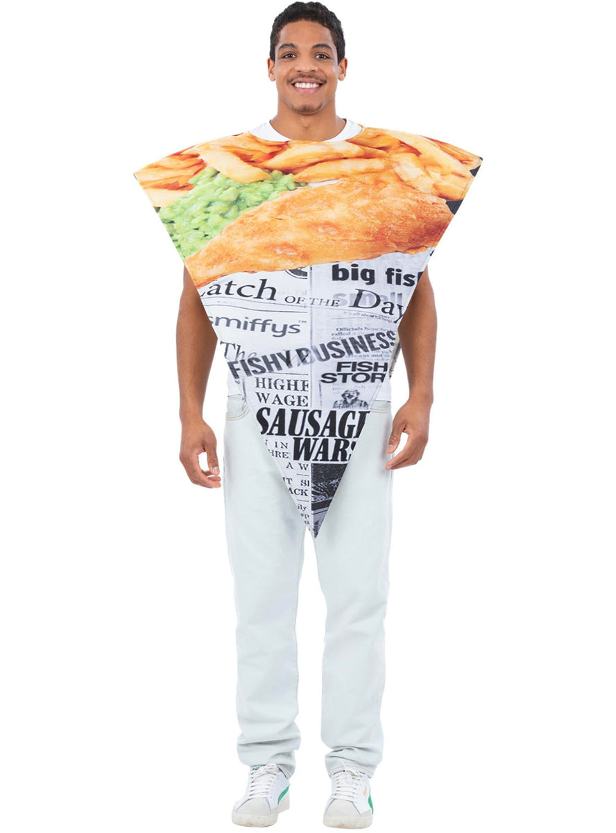 Adults funny food fish and chip costume - Alternative image
