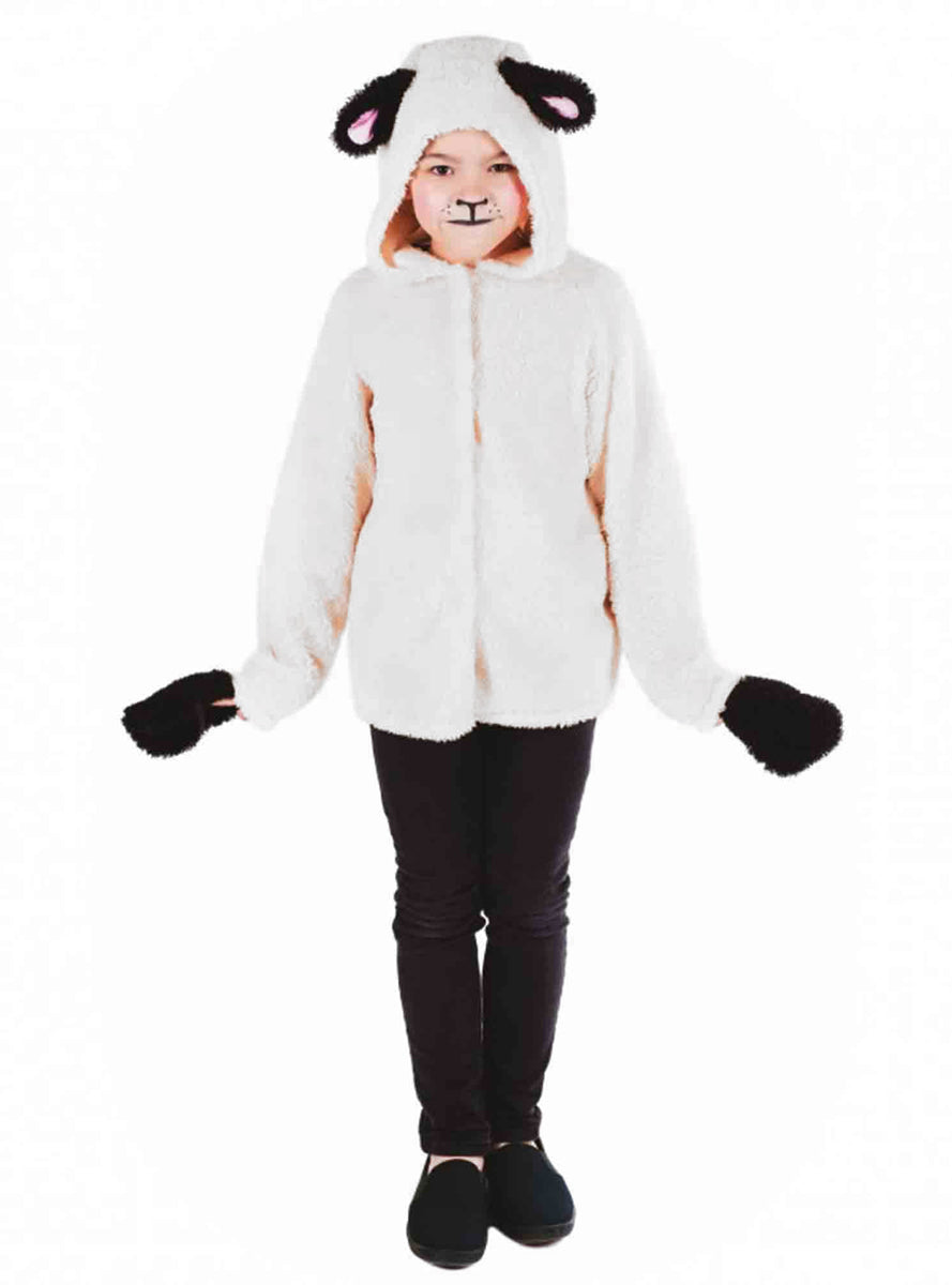 Teen Fleecy White Sheep Animal Costume For Christmas Dress Up