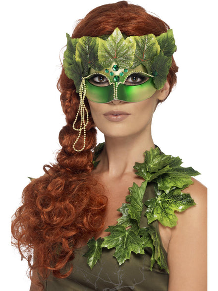 Forest Nymph Green Ivy Masquerade Mask - Main Image