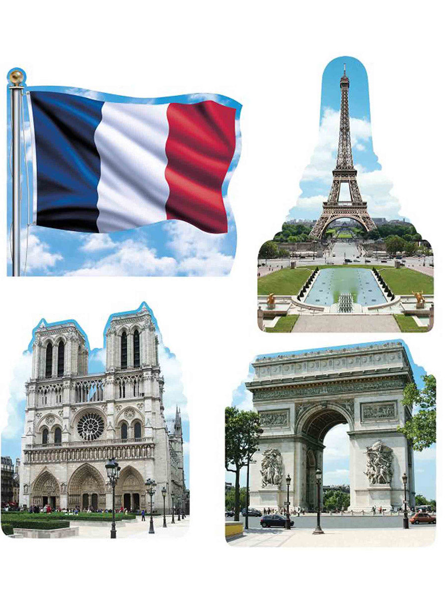 French Landmarks Cut Out Decorations - Main Image
