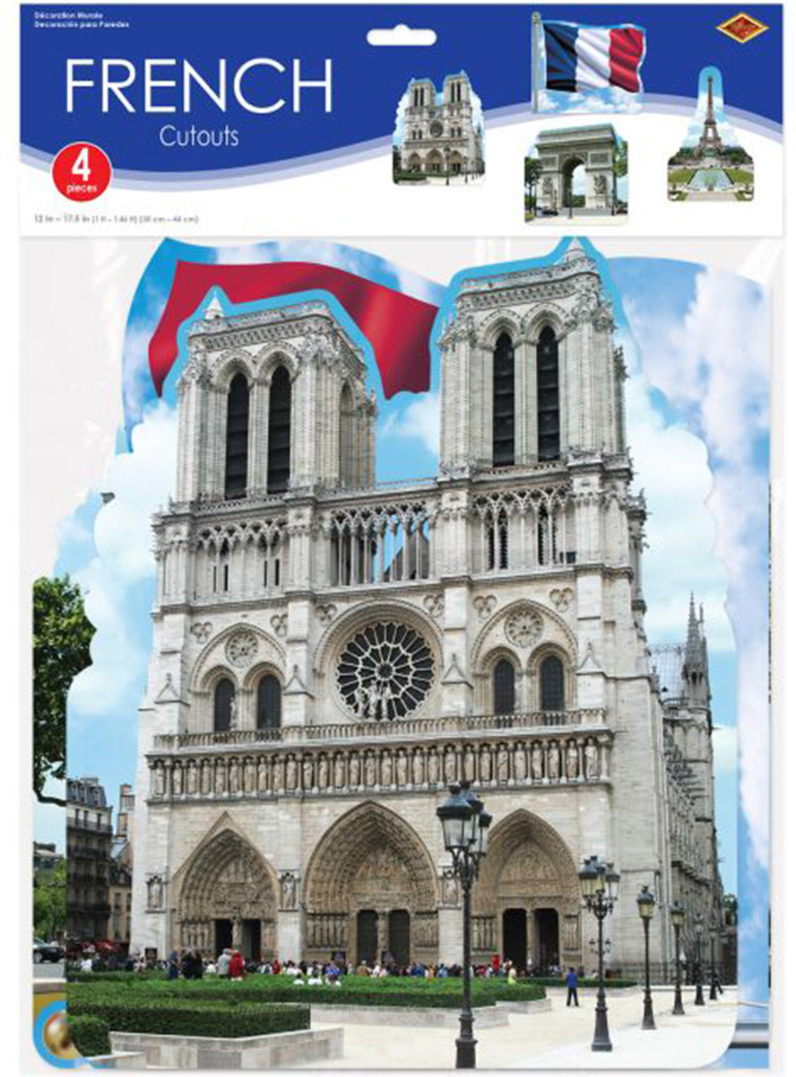 French Landmarks Cut Out Decorations - Packaging Image