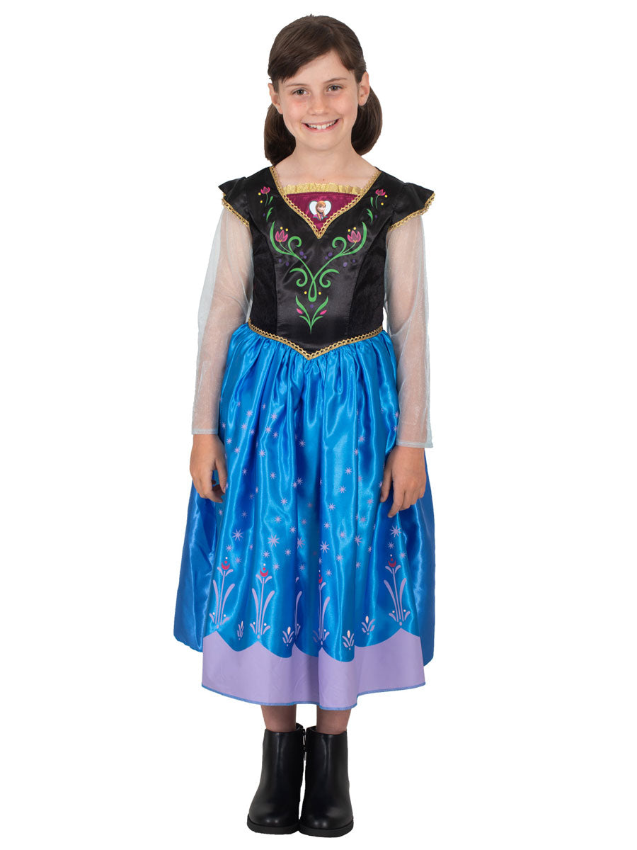Frozen Deluxe Girls Princess Anna Costume - Alternative Image