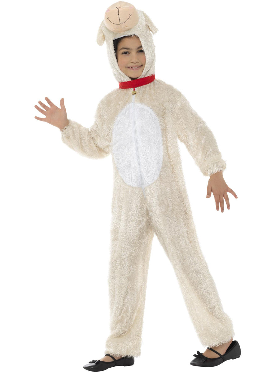Kids white sheep onesie costume - Alternative image