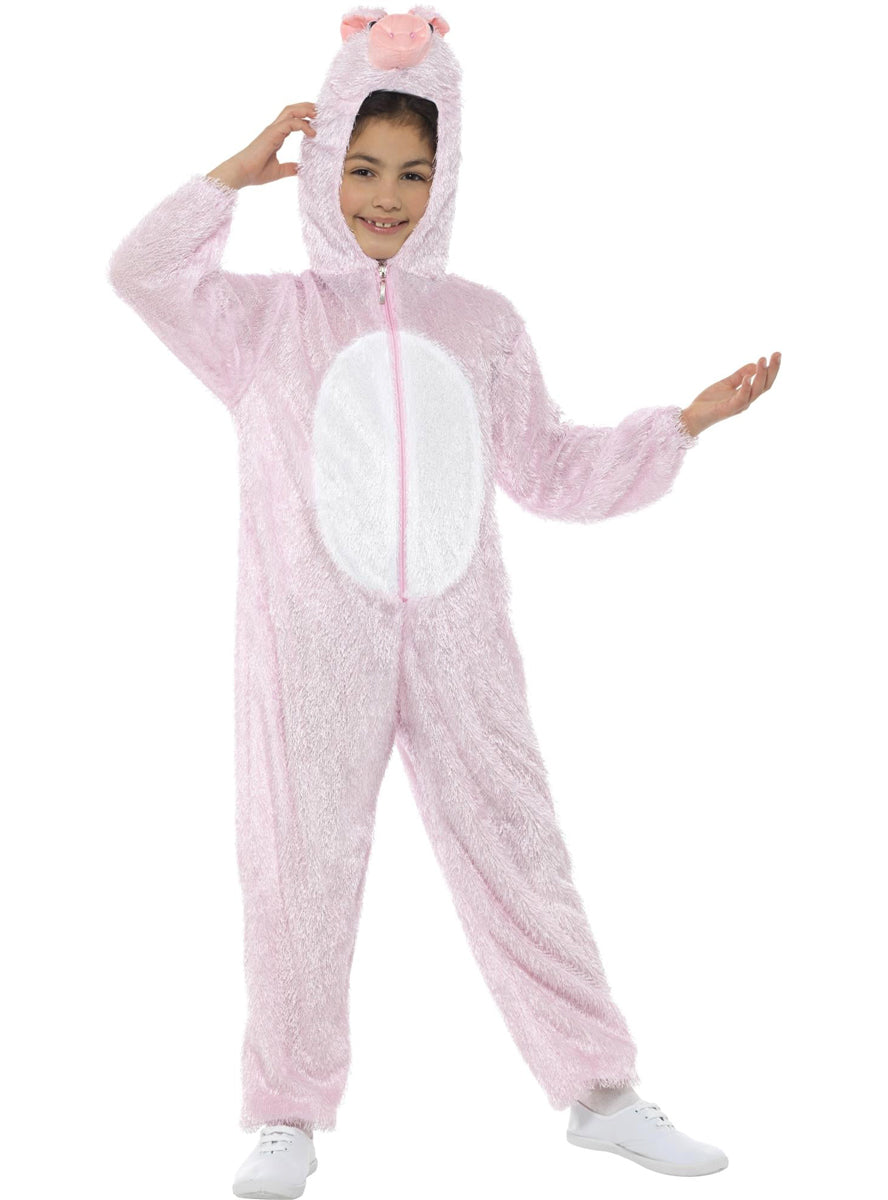 Kids pink piggy costume onesie - Main image