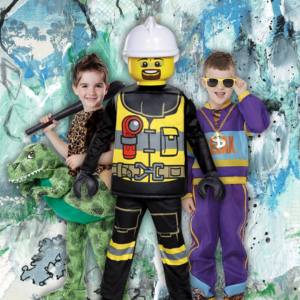Image of boys in general and funny costumes