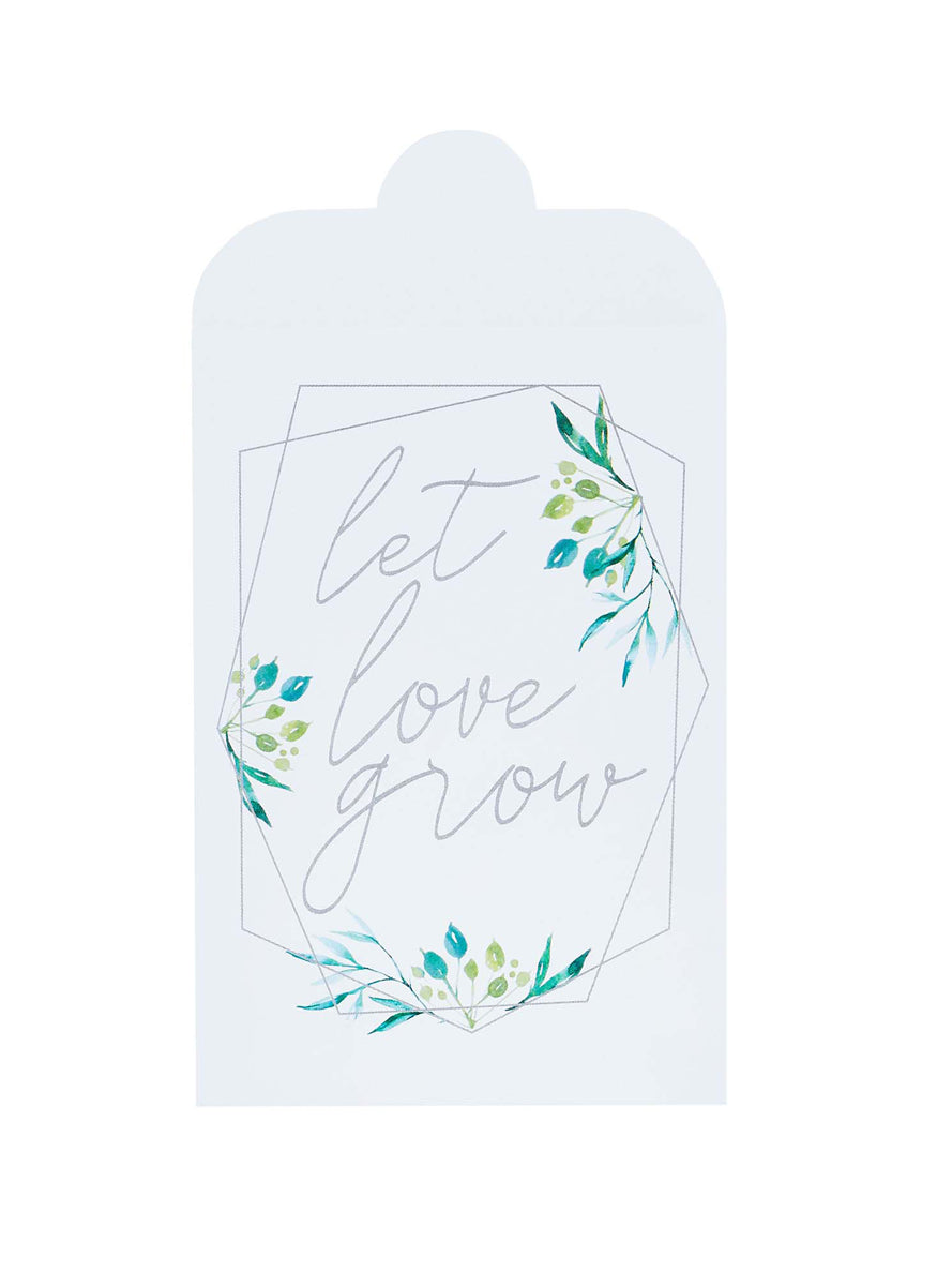 Geometric Greenery 20 Pack White Seed Bags - Main Image