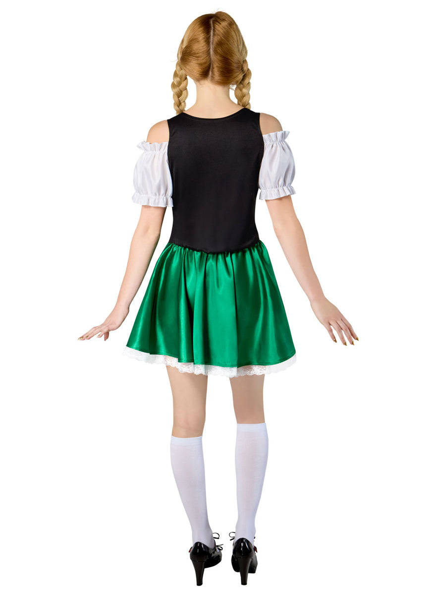 Green Beer Girl Womens Oktoberfest Costume - Back Image