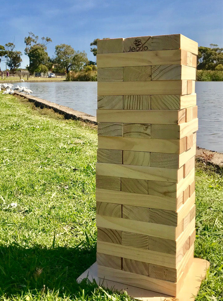 Giant Jenjo 63cm Wooden Block Outdoor Game - Lifestyle Image 1