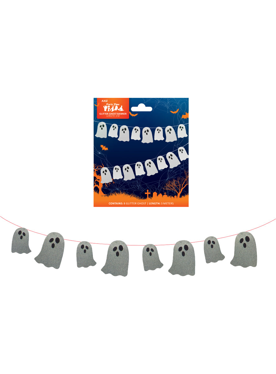 Main image of Spooky Glitter Ghost Halloween Banner 3m Long