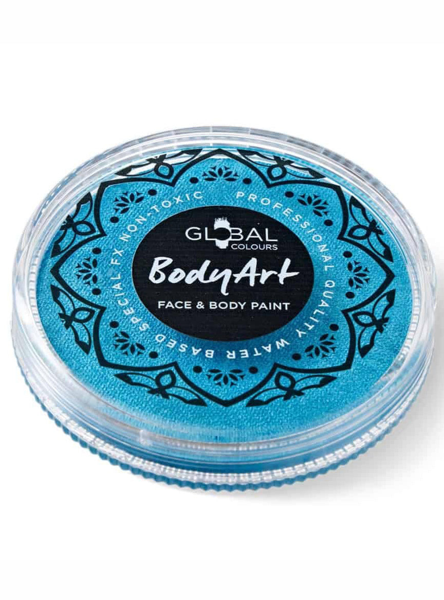 Global 32g Pearl Peacock Blue Face and Body Cake Makeup - Main Image