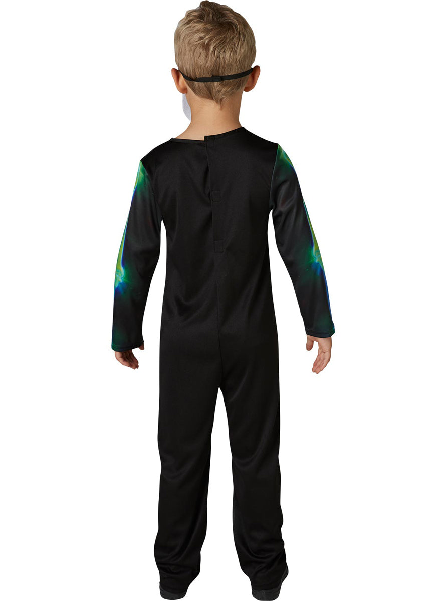 Glow in the Dark Boys Neon Skeleton Halloween Costume - Back Image