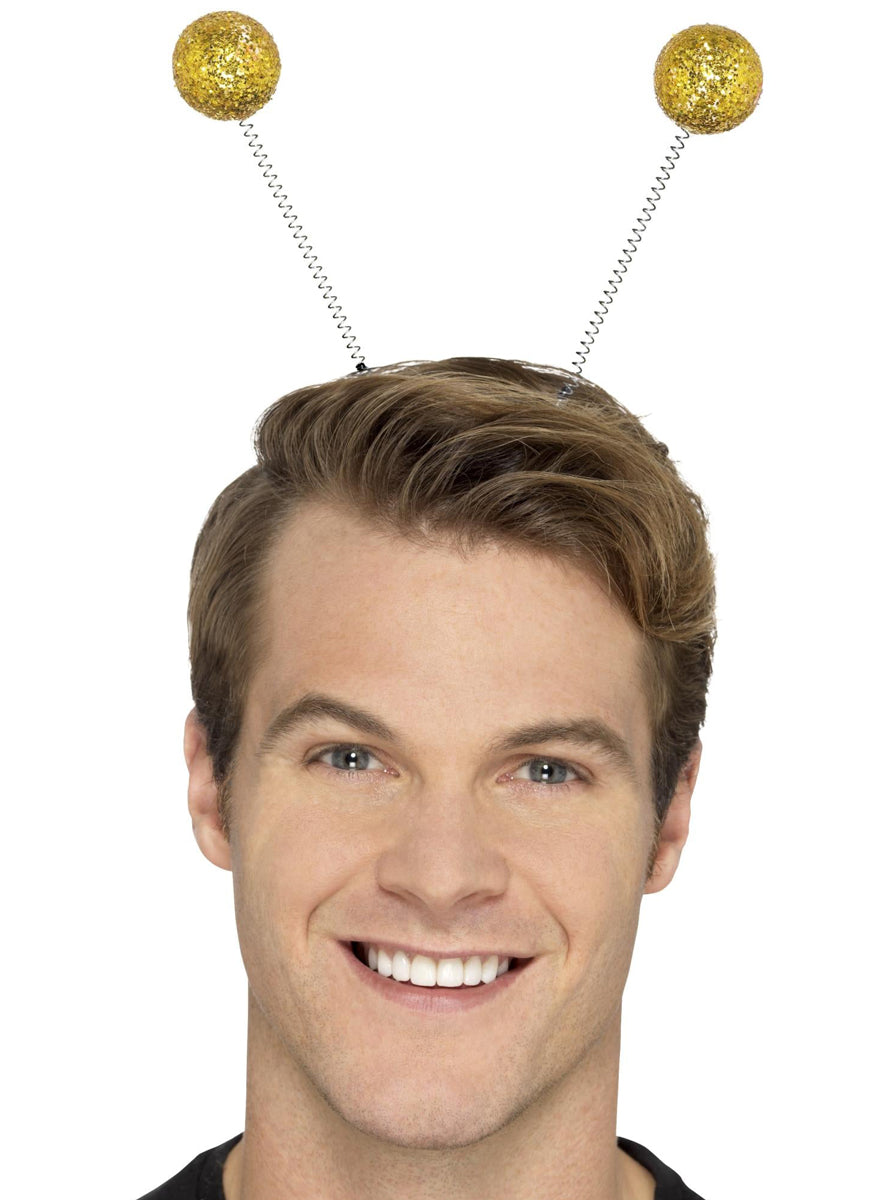 Gold Glitter Alien Headband - Alternate Image