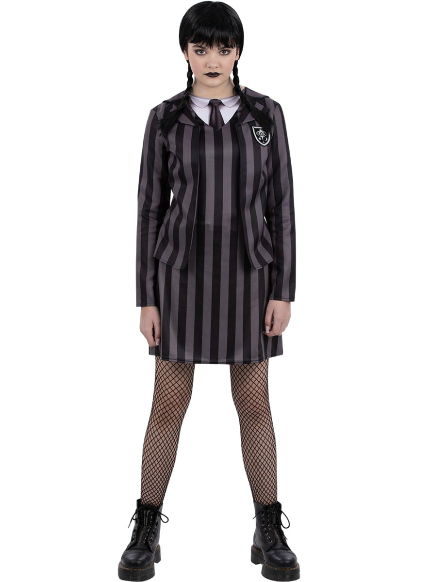 Teen girls Wednesday nevermore school uniform costume - Alternative image
