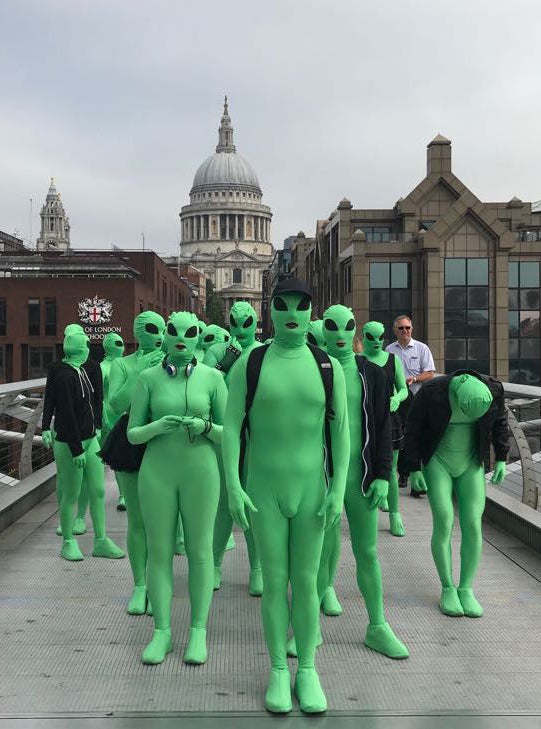 Green Alien Mens Morphsuit - Lifestyle Image