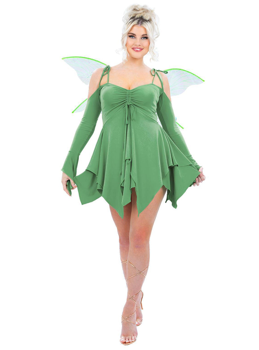 Womens sexy green fairy tinker bell costume - Alternative image